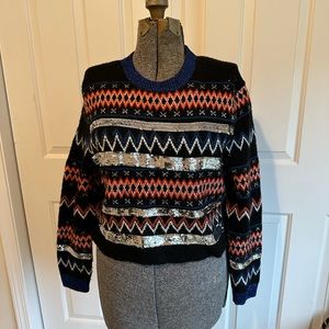 Topshop sequin cropped sweater